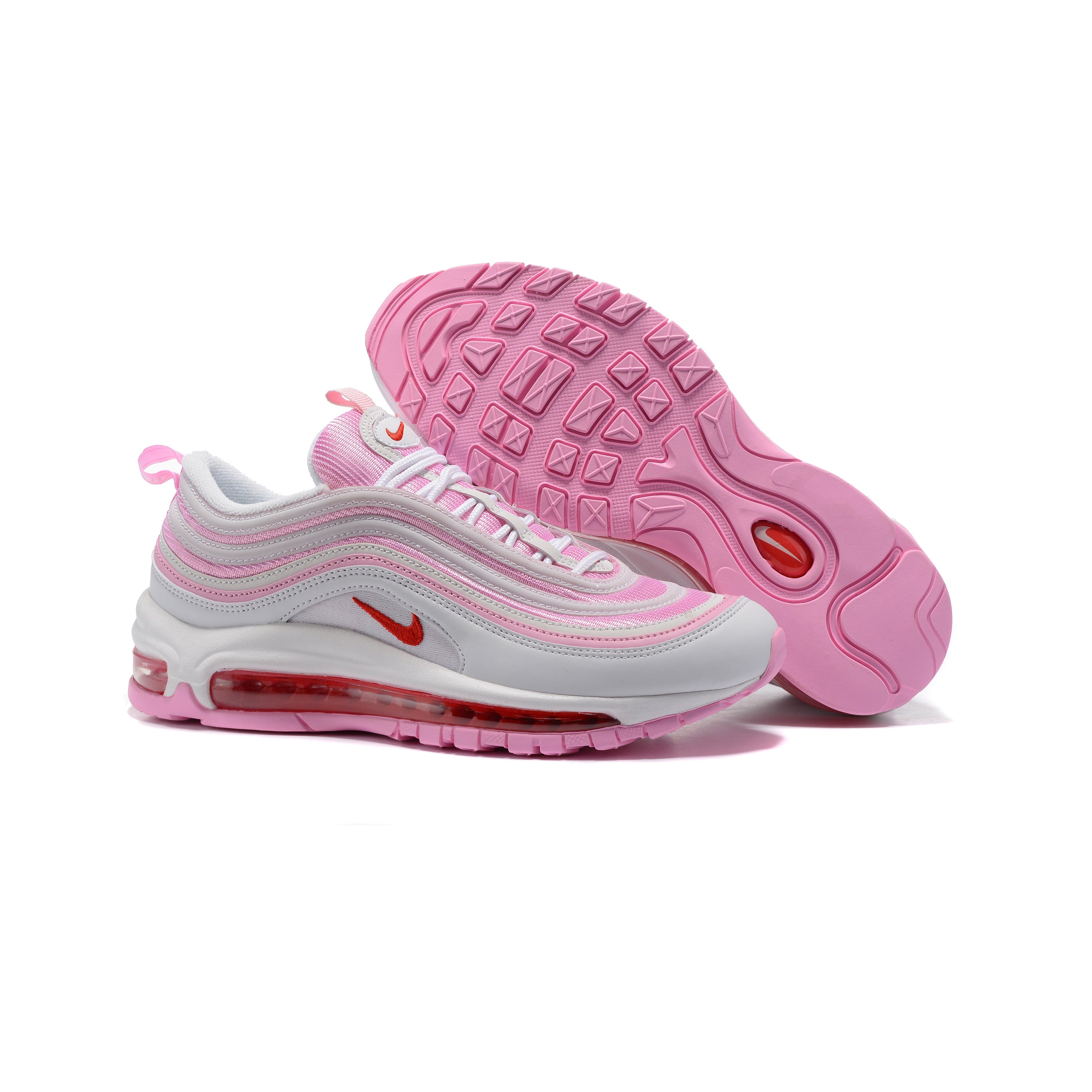 Nike Air Max 97 Rosa Weiß Rot I Love Nike Herren Sneaker Trendy