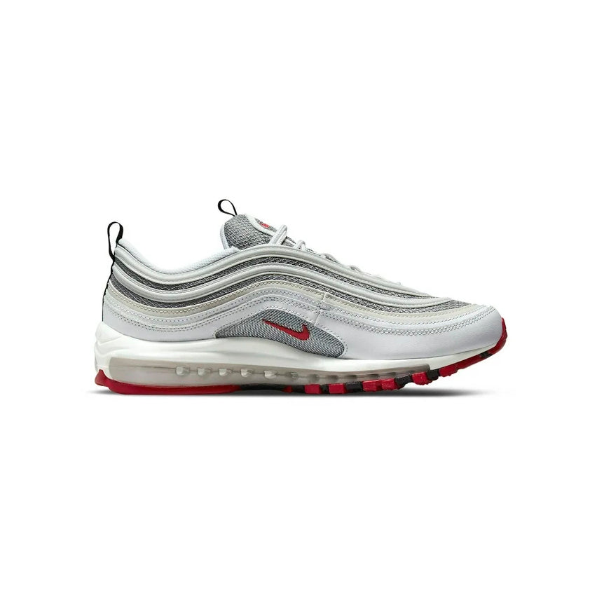 Nike Air Max 97 Grau Silber Rot Varsity Herren Sneaker Ikonisch
