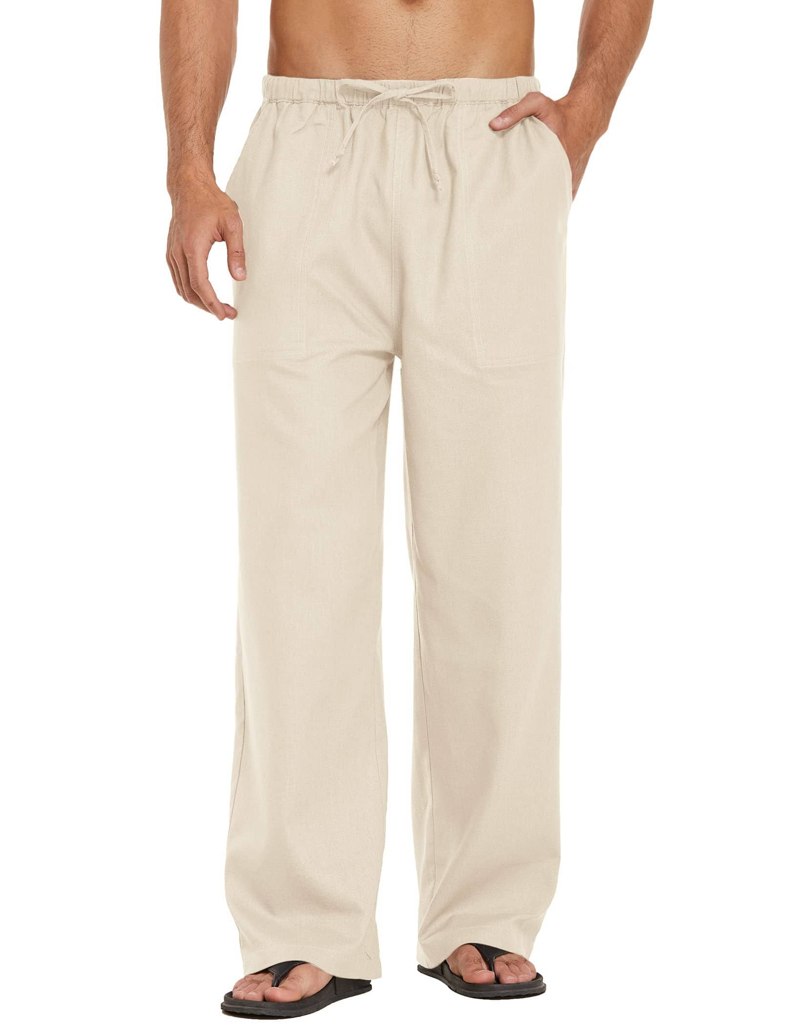 Leinen Stil Elastische Waist Yoga Hose