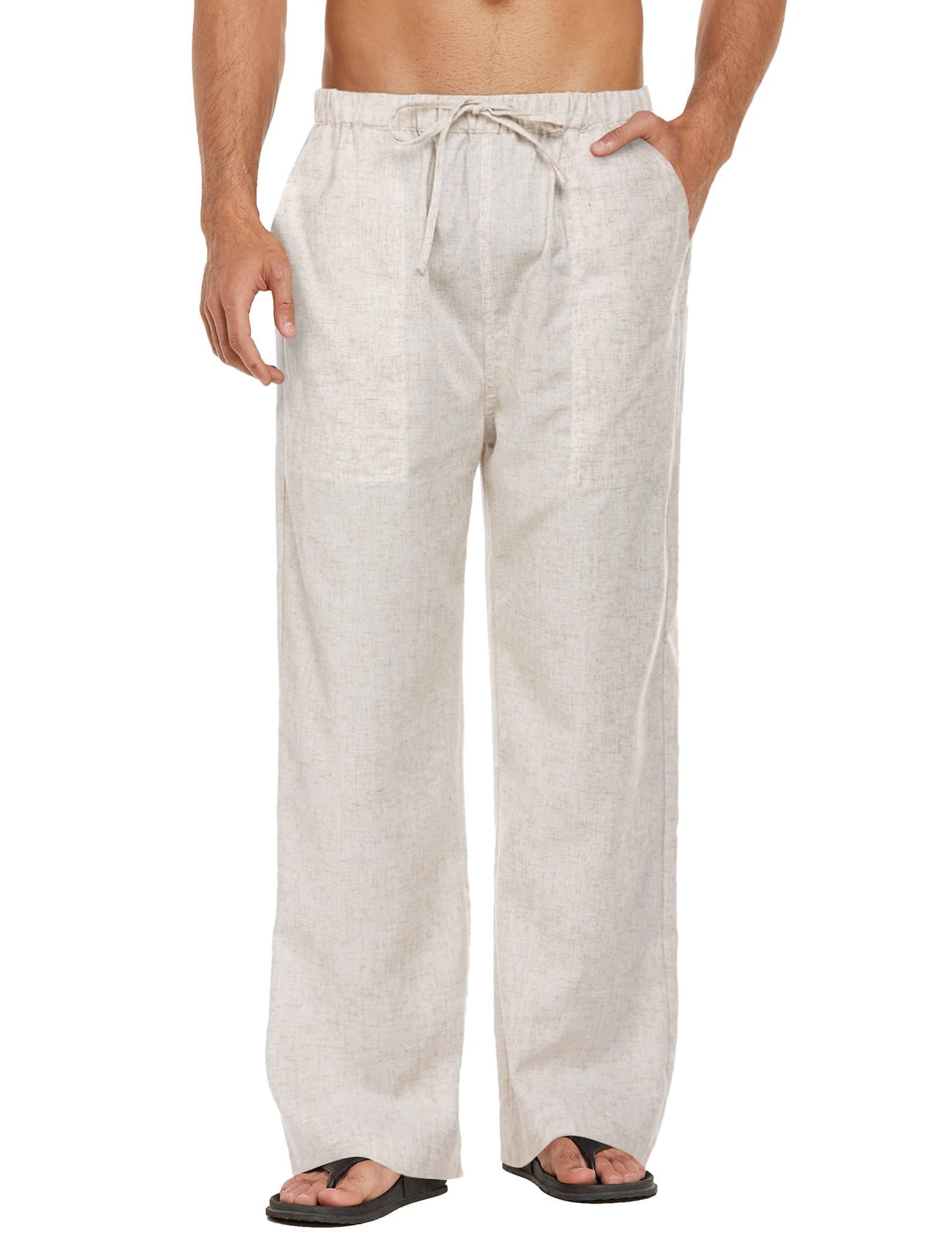 Leinen Stil Elastische Waist Yoga Hose