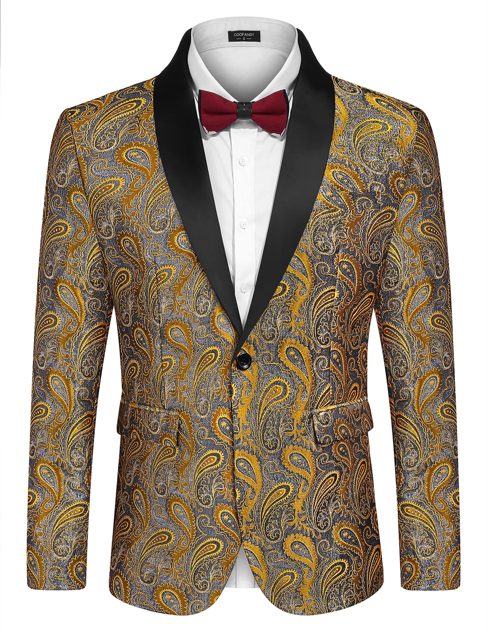 Paisley Schalkragen Lapel Blazer
