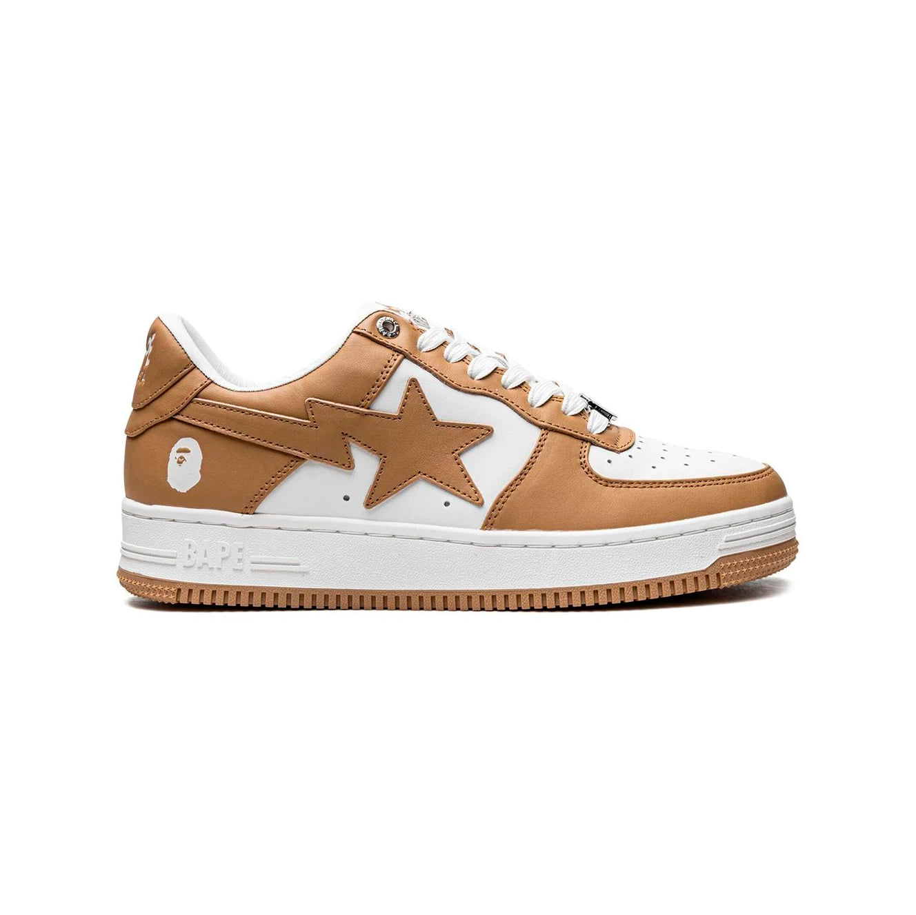 Sneaker A Bathing Ape SK8 STA Low Beige Weiß