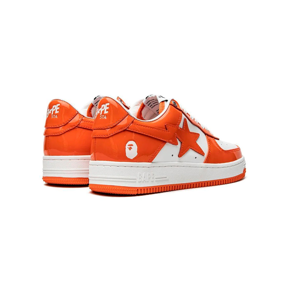 Sneaker A Bathing Ape SK8 STA Low Orange Weiß