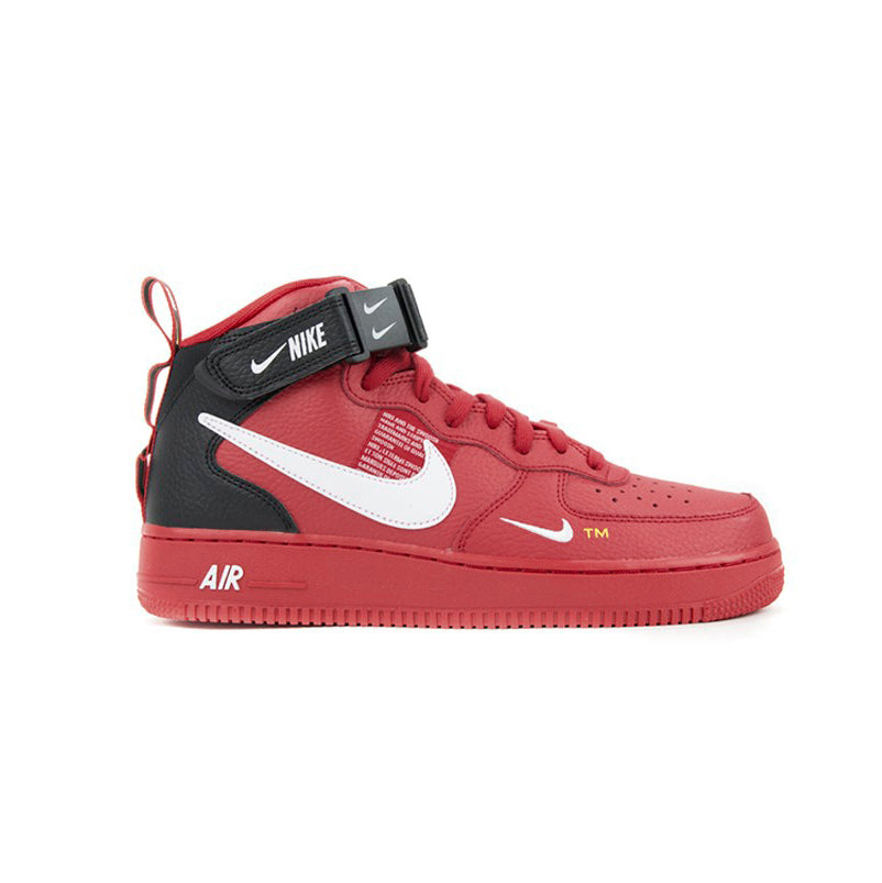 Nike Air Force 1 Mid '07 Rot Universitäts mit Swoosh Weiß