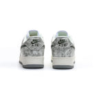 Nike Air Force 1 Low Grau Marmorizzato mit Swoosh Grün Militare
