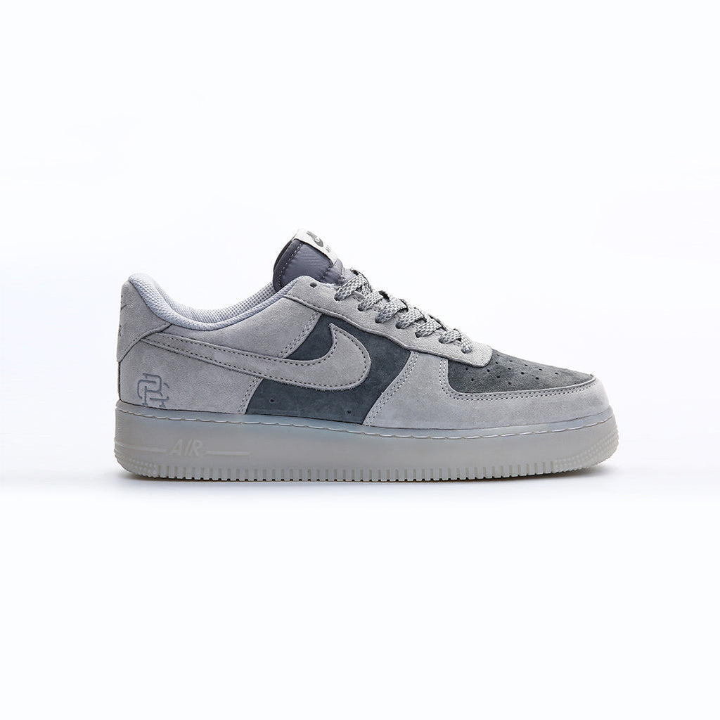 Nike Air Force 1 Low Grau Lupo Dunkel in Leder Scamosciata