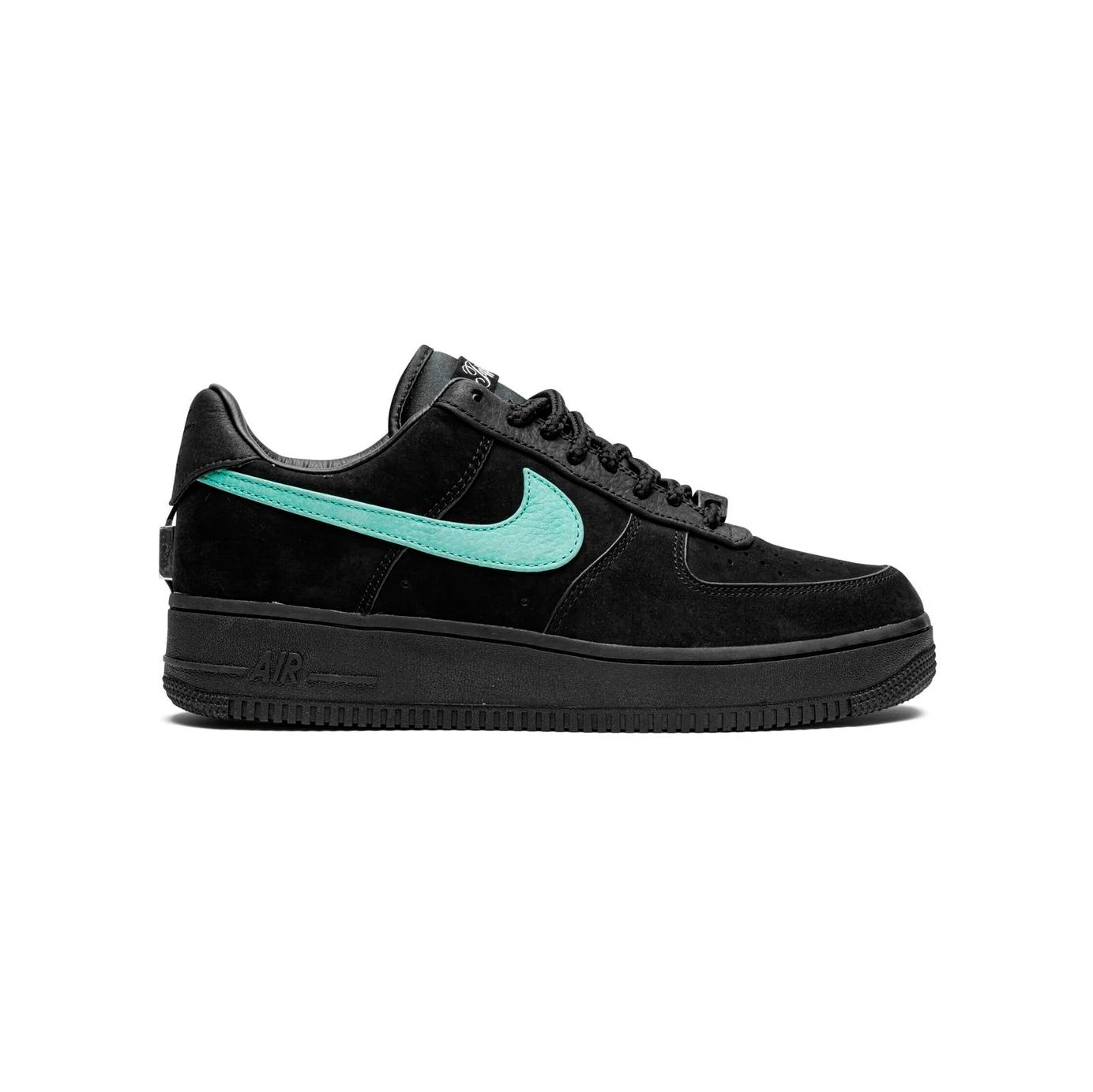 Nike Air Force 1 Low Schwarz mit Swoosh Tiffany Grün Acqua