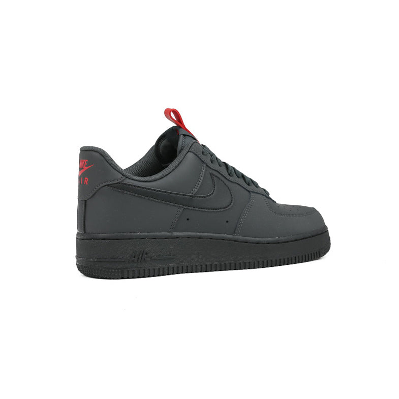 Nike Air Force 1 Low Grau Anthrazit mit Details Schwarz und Rot