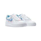 Nike Air Force 1 Low LV8 Weiß mit Doppio Swoosh Hellblau und Rosa