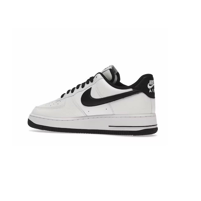Nike Air Force 1 Low Weiß und Schwarz mit Details in Leder Glänzend