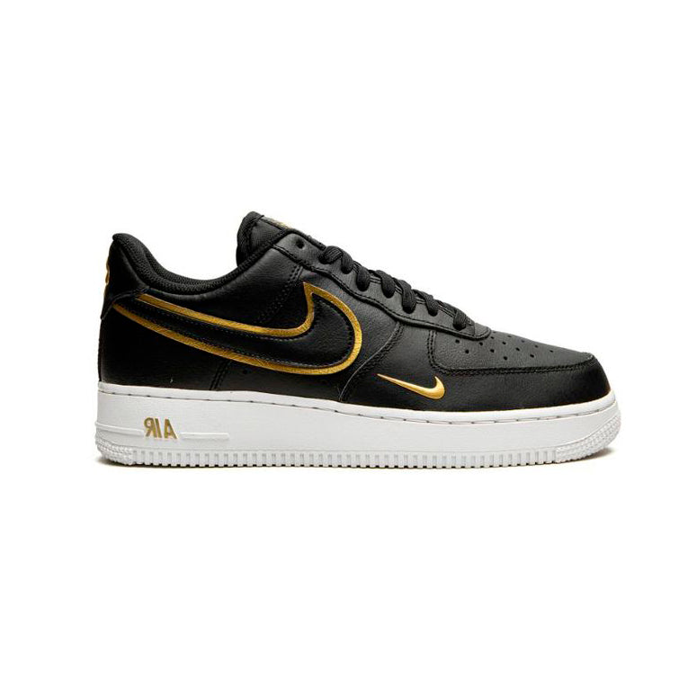 Nike Air Force 1 Low Schwarz mit Doppio Swoosh Gold Metallizzato