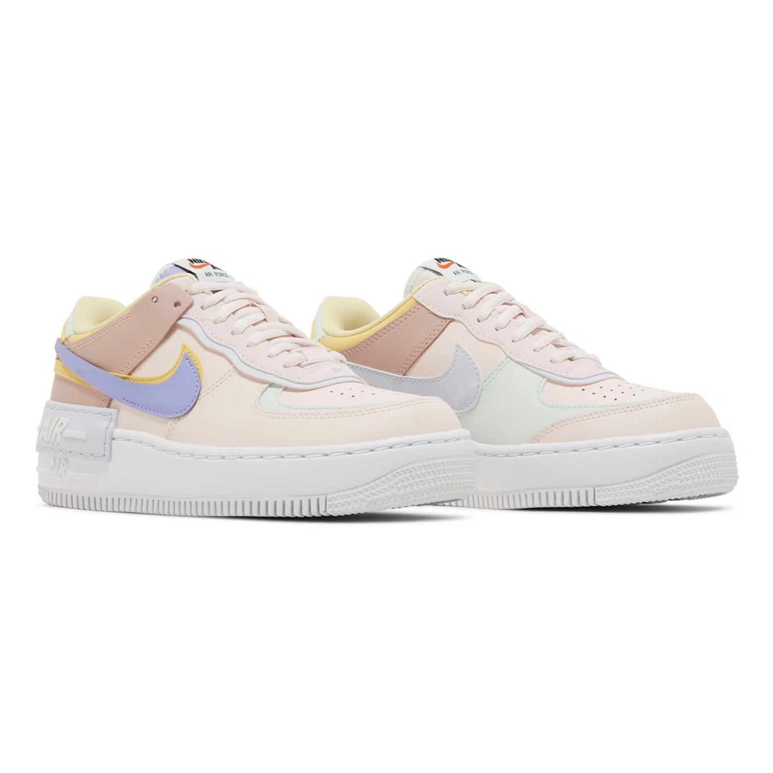 Nike Air Force 1 Shadow Rosa Pastello mit Details Gelb und Weiß