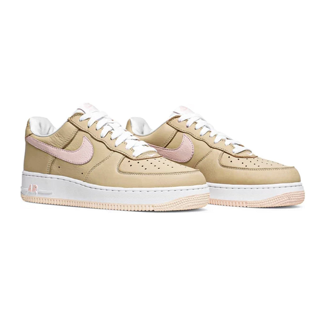 Nike Air Force 1 Low Beige Leinen mit Details Rosa Pastello