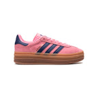 Adidas Gazelle Bold Schuhe Rosa mit Details Blau Navy Damen Platform