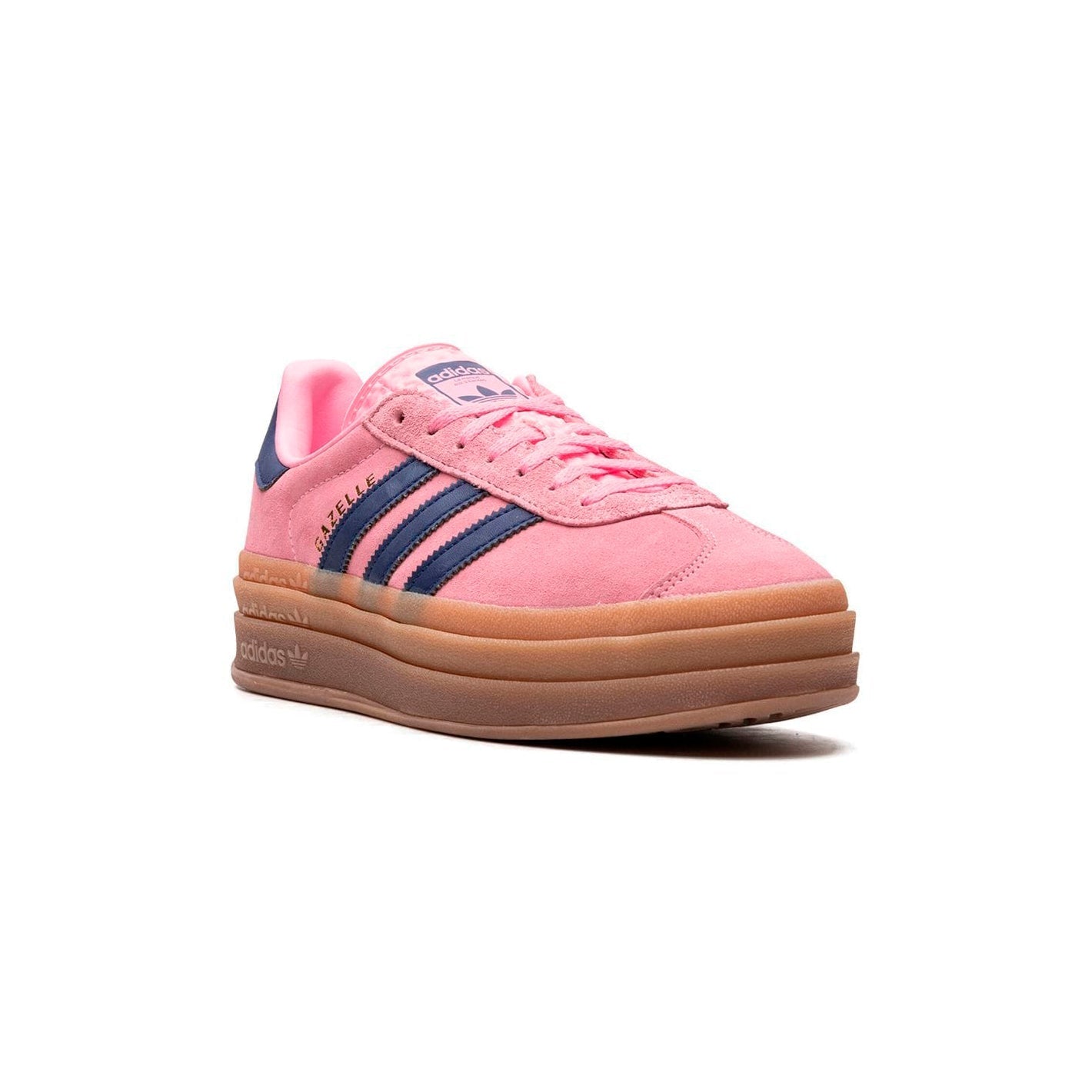Adidas Gazelle Bold Schuhe Rosa mit Details Blau Navy Damen Platform