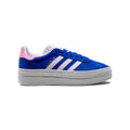 Adidas Gazelle Bold Schuhe Blau Glänzend und Rosa Damen Platform Retro