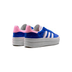 Adidas Gazelle Bold Schuhe Blau Glänzend und Rosa Damen Platform Retro
