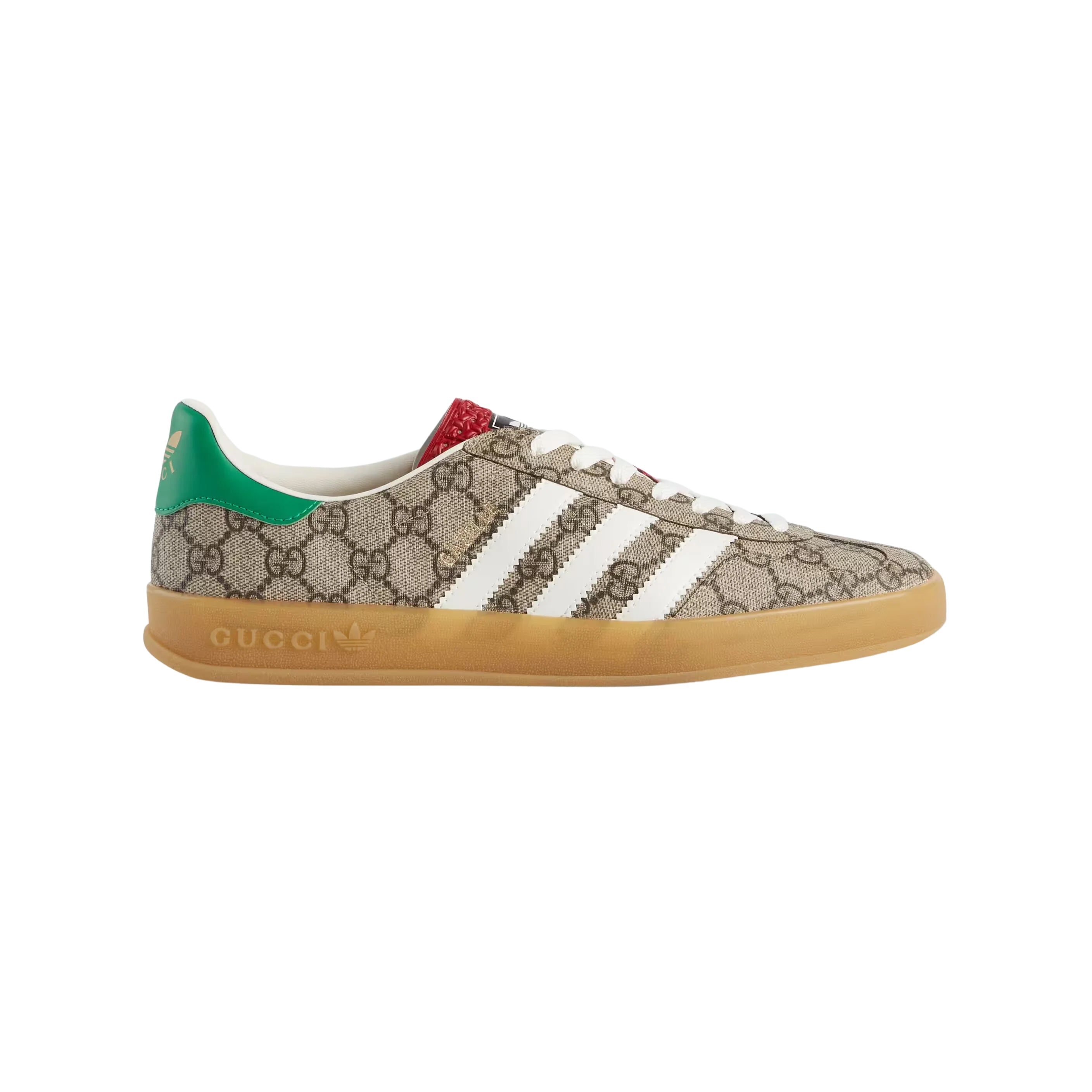 Sneaker Adidas Gazelle x Gucci Beige mit Monogramma GG und Sohle Gum