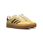 Adidas Gazelle Bold Schuhe Gelb Senape und Bordeaux Damen Platform Vintage