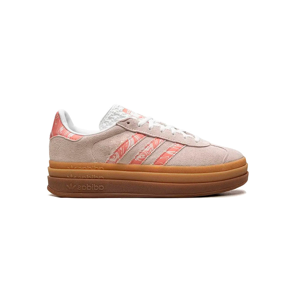 Adidas Gazelle Bold Schuhe Beige mit Details Rosa Damen Platform Gum