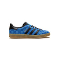 Sneaker Adidas Gazelle x Gucci Blau mit Monogramma GG und Details Schwarz