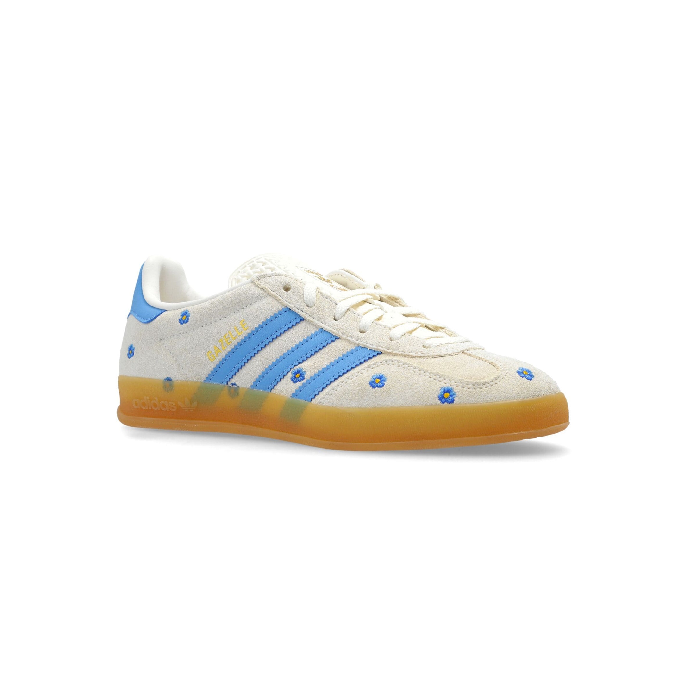 Sneaker Adidas Gazelle Indoor Fiori Blau und Weiß in Suede