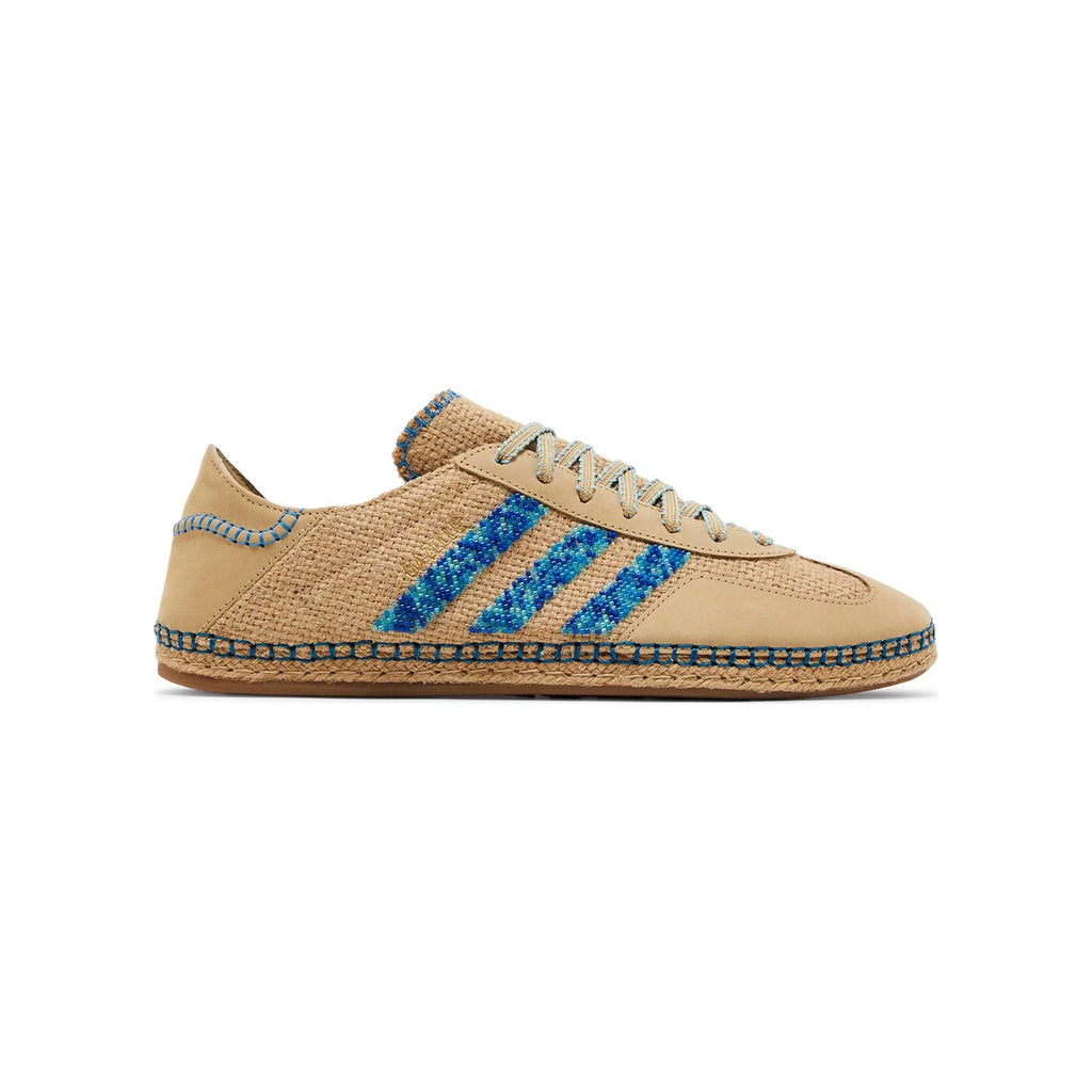 Sneaker Adidas Gazelle x Clot Leinen Beige mit Details Hellblau