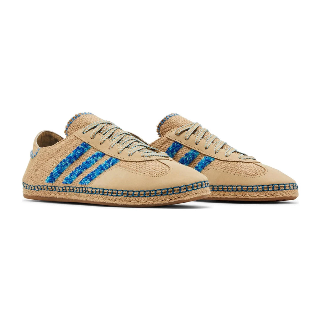 Sneaker Adidas Gazelle x Clot Leinen Beige mit Details Hellblau