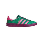 Sneaker Adidas Gazelle x Gucci Grün mit Monogramma GG und Details Rosa
