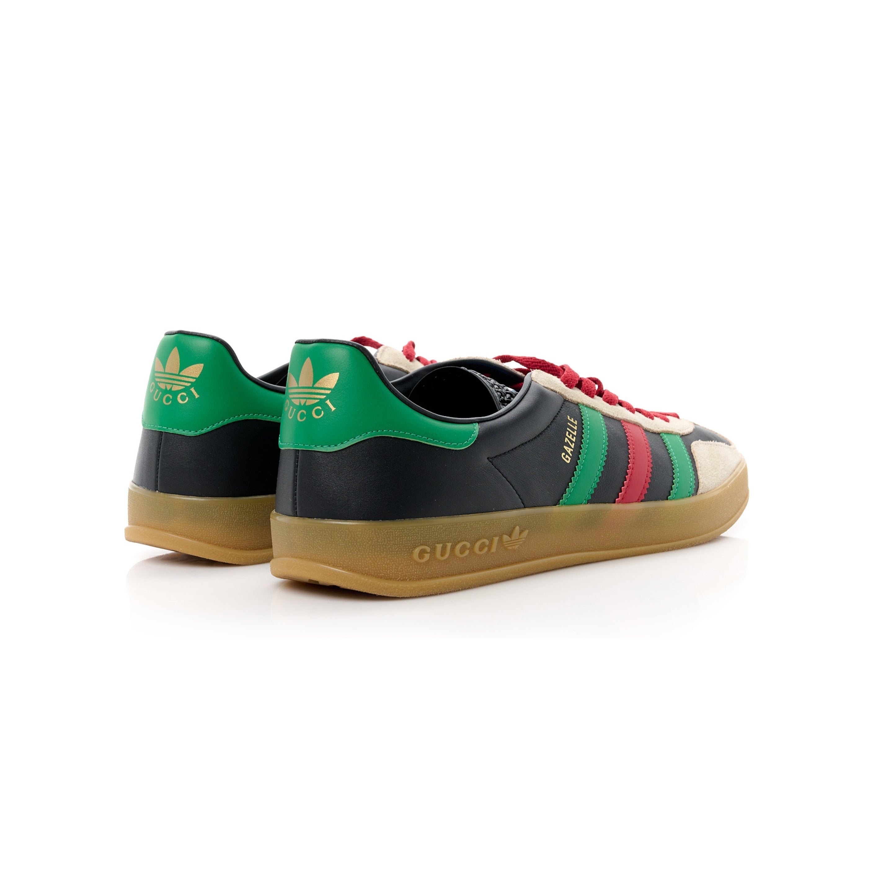 Sneaker Adidas Gazelle x Gucci Schwarz mit Details Rot und Grün in Suede