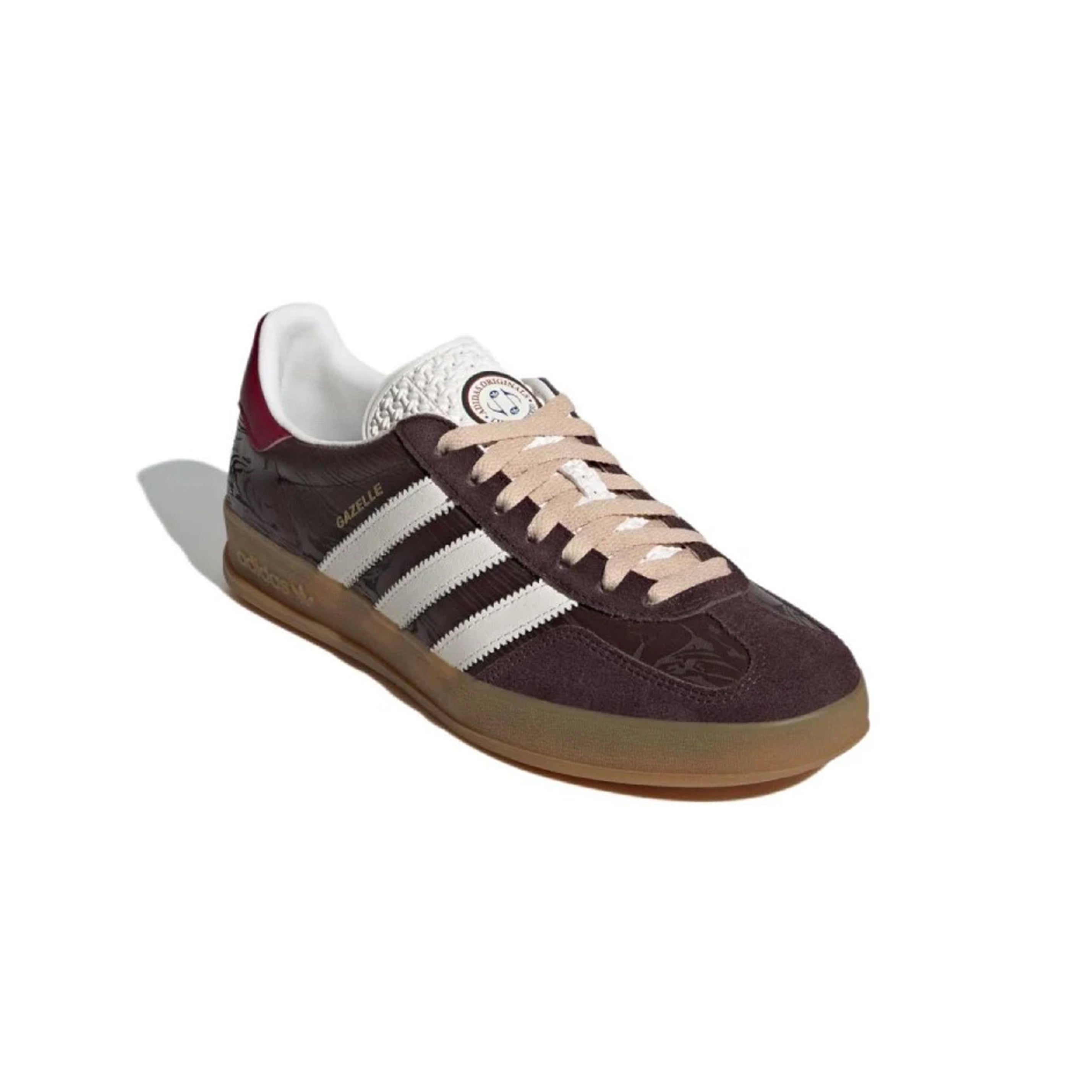 Sneaker Adidas Gazelle Indoor Braun Bronzo und Weiß mit Sohle in Gummi