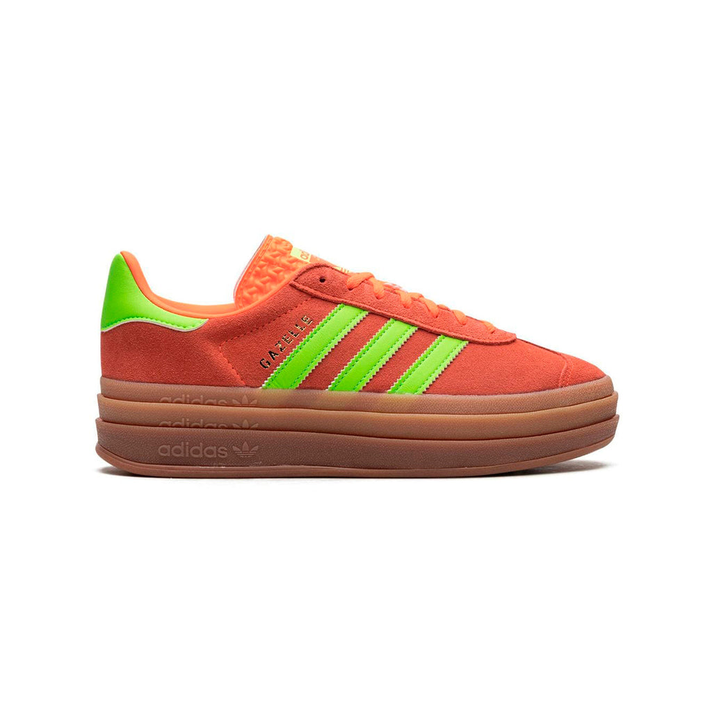 Adidas Gazelle Bold Schuhe Orange mit Details Grün Neon Damen Platform