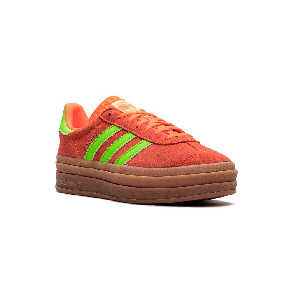 Adidas Gazelle Bold Schuhe Orange mit Details Grün Neon Damen Platform