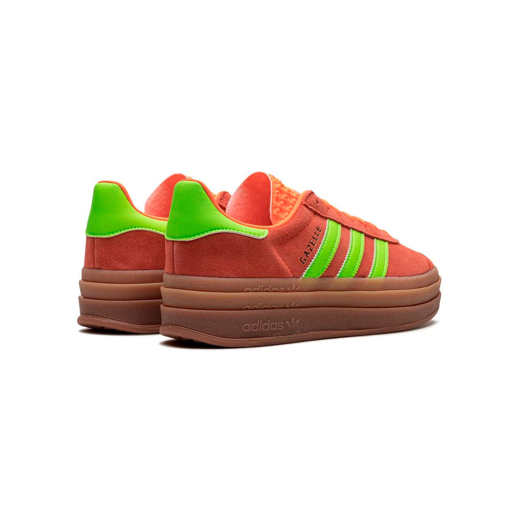 Adidas Gazelle Bold Schuhe Orange mit Details Grün Neon Damen Platform
