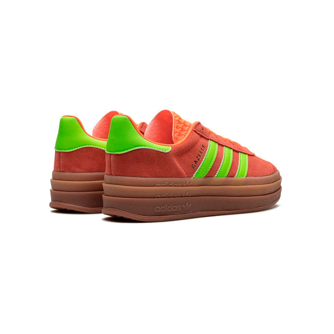 Adidas Gazelle Bold Schuhe Orange mit Details Grün Neon Damen Platform