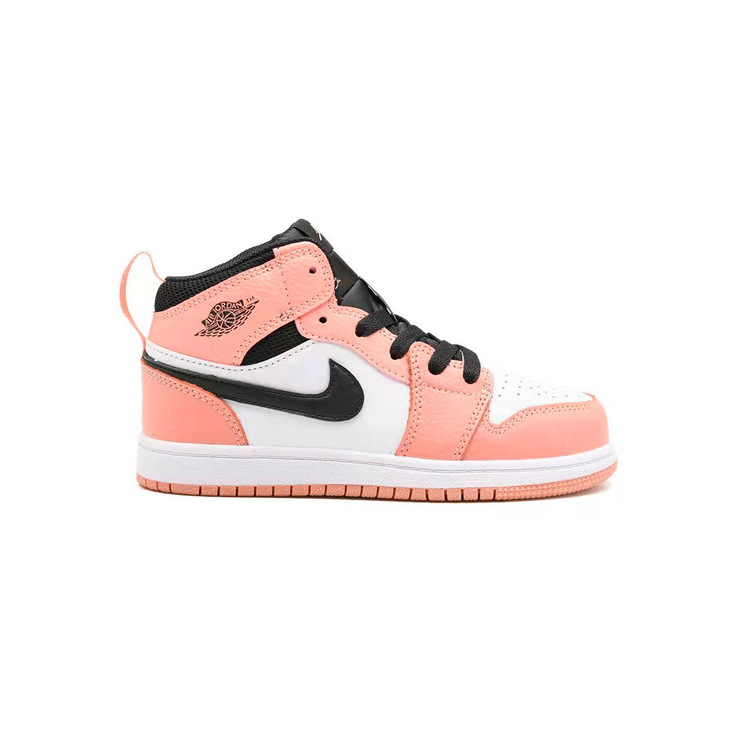 Nike Air Jordan 1 Mid Bambina Rosa Quarzo Schwarz Weiß Elegant