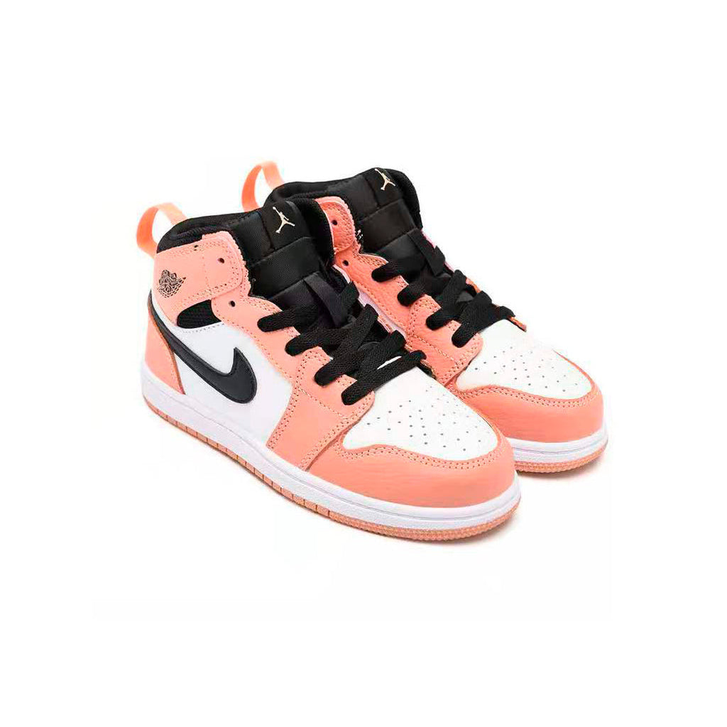 Nike Air Jordan 1 Mid Bambina Rosa Quarzo Schwarz Weiß Elegant