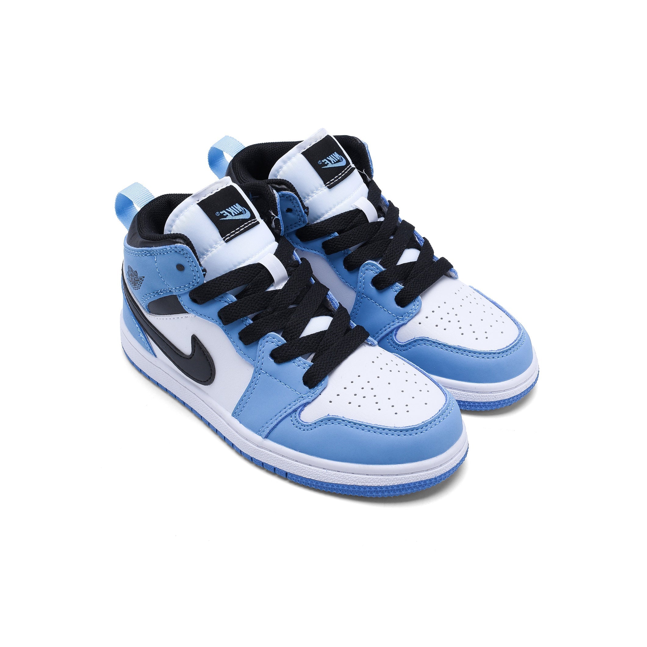 Nike Air Jordan 1 Mid Kinder Hellblau University Schwarz Weiß