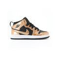 Nike Air Jordan 1 Mid Kinder Gold Schwarz Metallico Raffinato