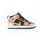 Nike Air Jordan 1 Mid Kinder Gold Schwarz Metallico Raffinato