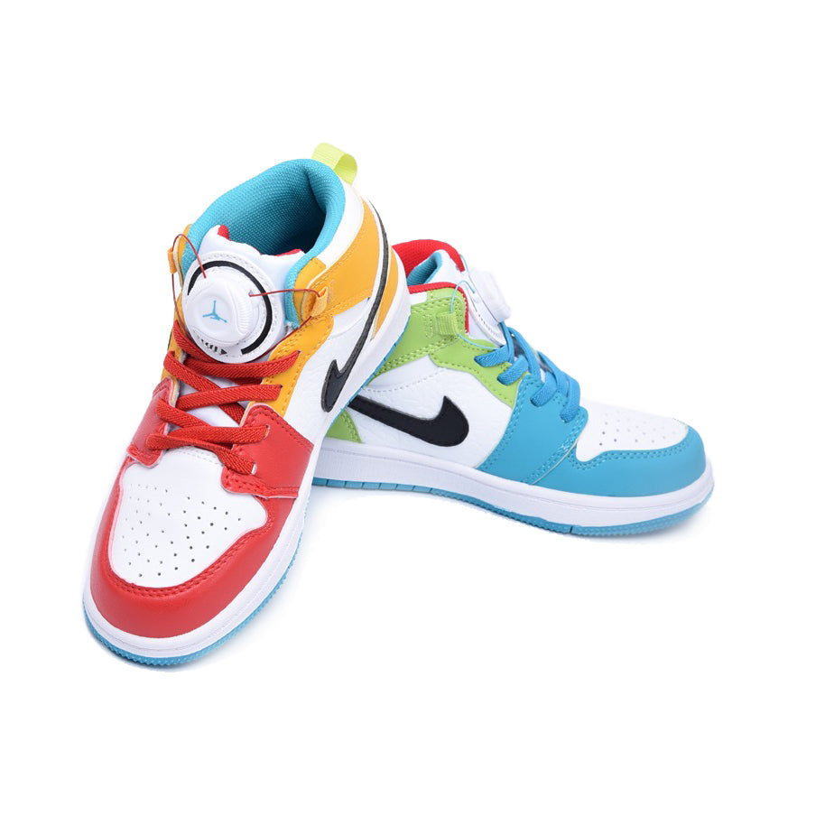 Nike Air Jordan 1 Mid Kinder Multicolore Rot Gelb und Blau