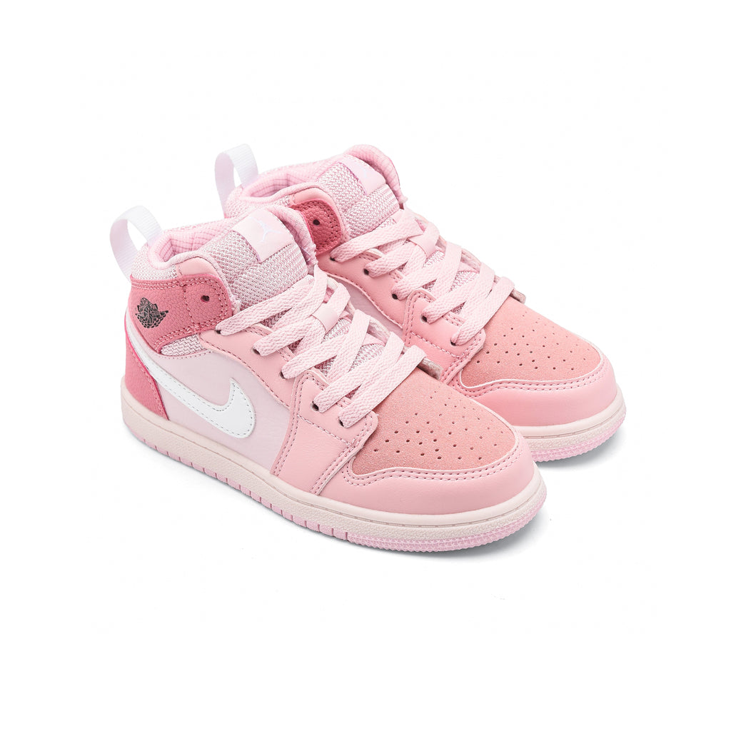 Nike Air Jordan 1 Mid Bambina Rosa Digital Weiß Pastello