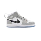 Nike Air Jordan 1 Mid Kinder Grau und Weiß Stil Dior