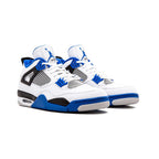 Nike Air Jordan 4 Retro Motorsport Weiß Schwarz Blau Herren