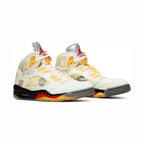 Nike Air Jordan 5 Retro Off-Weiß Sail Weiß Rot Gelb Herren