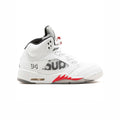 Nike Air Jordan 5 Retro Supreme Weiß Rot Silber Herren