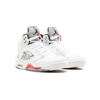 Nike Air Jordan 5 Retro Supreme Weiß Rot Silber Herren