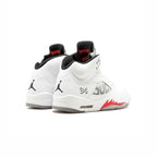 Nike Air Jordan 5 Retro Supreme Weiß Rot Silber Herren