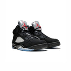 Nike Air Jordan 5 Retro Leder Schwarz Silber Herren
