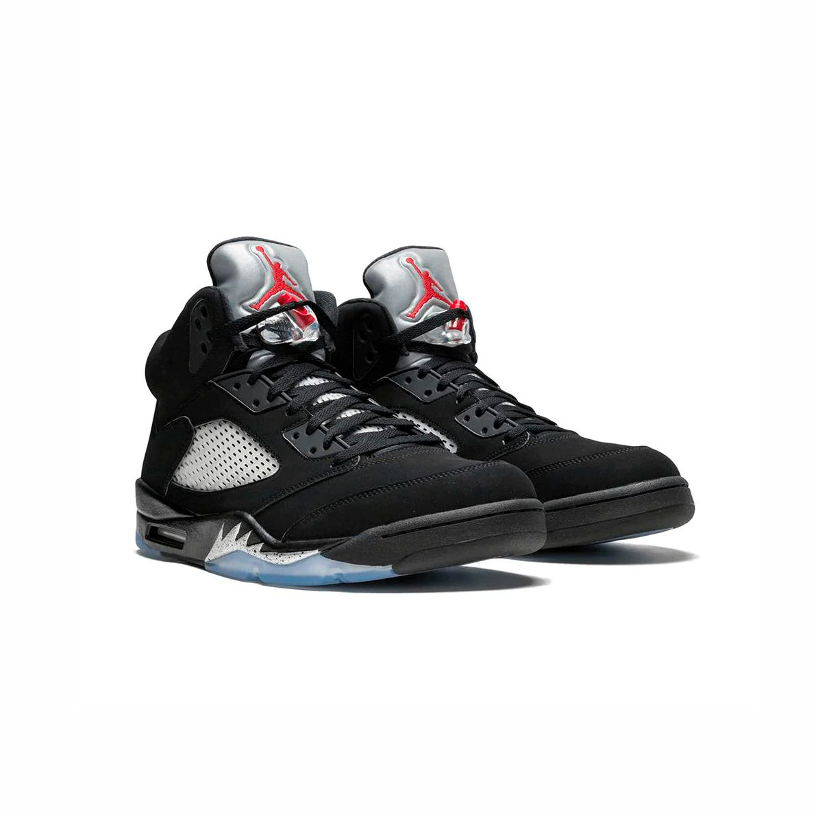 Nike Air Jordan 5 Retro Leder Schwarz Silber Herren